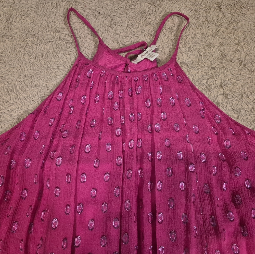 Ella Moss Bright Pink Metallic Shift Dress M - Picture 8 of 15